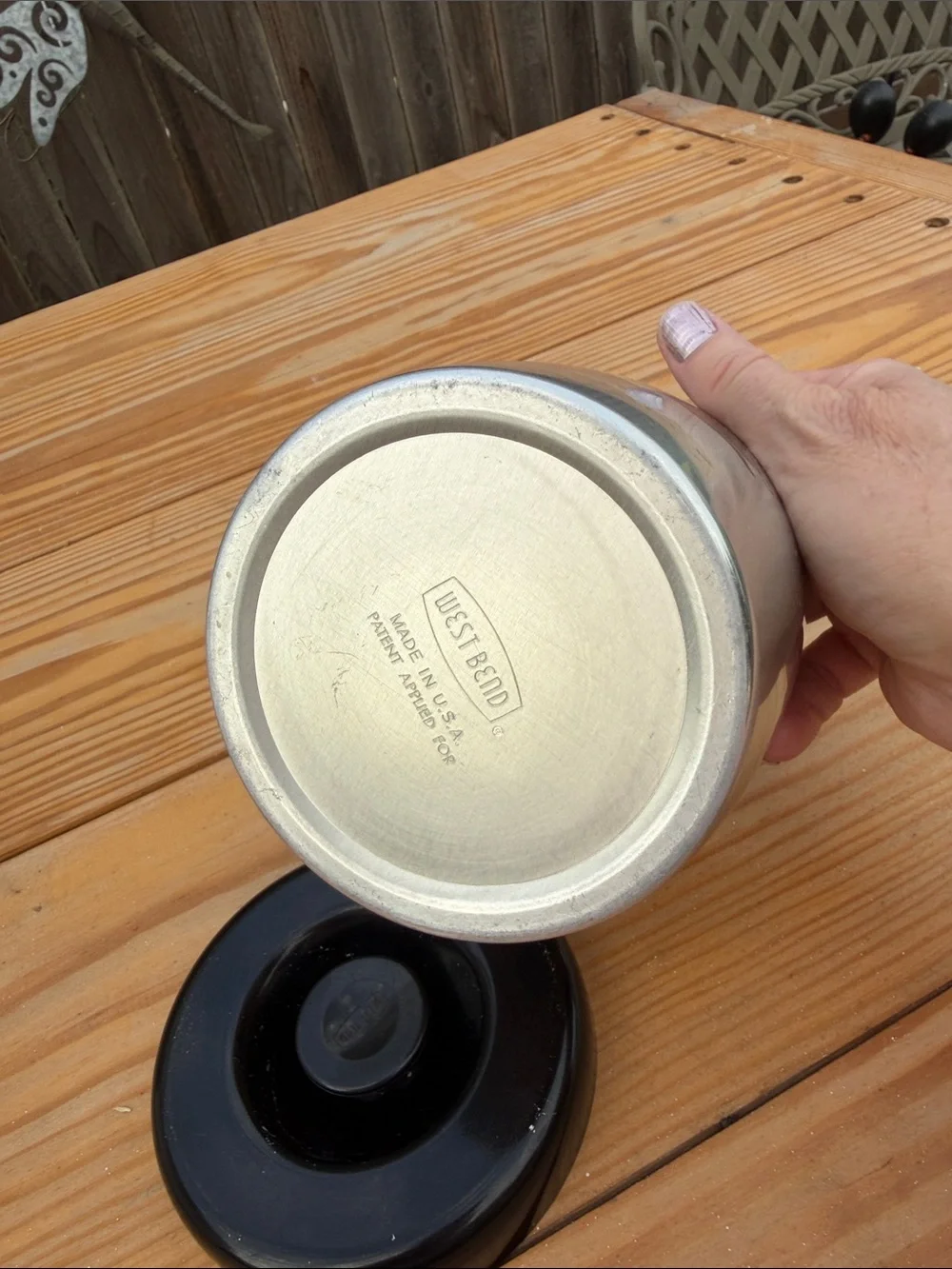 West Bend (Black & Silver) Stainless Steel Tea Canister